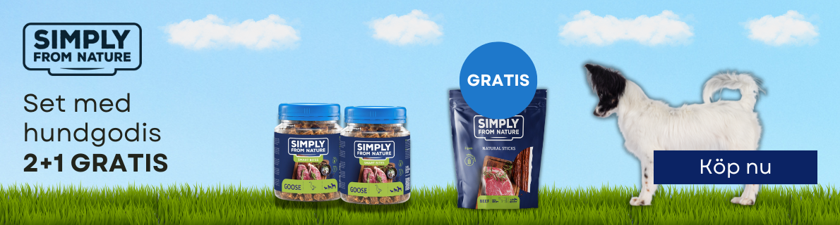 2025-02-17- SIMPLY FROM NATURE köp 2 uppsättningar Smart Bites och få en godbit GRATIS