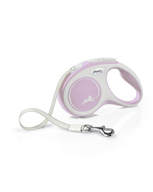 FLEXI Laisse automatique New Comfort S Sangle 5m Rose