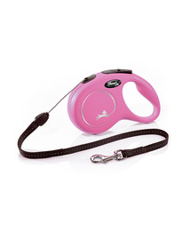 FLEXI Laisse New Classic S Corde 5m Rose