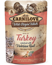CARNILOVE Dinde & Valériane 24 x 85g pâtée pour Chats