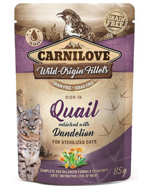 CARNILOVE - Caille & Pissenlit Pâtée pour Chats stérilisés - 24 x 85g