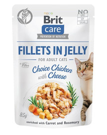 BRIT Care Fillets in Jelly Choice Chicken&Cheese 24 x 85 g