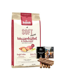 BOSCH Soft Maxi bawół wodny bataty 12,5 kg + naturalne cygara z dzikiem 7 szt.
