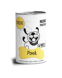 PAKA ZWIERZAKA PEPE Pork 99% (maiale) 400 g di alimento monoproteico