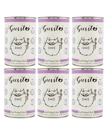 GUSSTO Cat Fresh Turkey & Duck cibo umido per gatti a base di tacchino e anatra 6x400 g