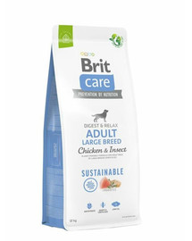BRIT Care Dog Sustainable Adult Large Breed Chicken & Insect cibo per cani adulti di taglia grande con pollo e insetti 12 kg