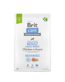 BRIT CARE Sustainable Adult Large breed chicken insekt per cani adulti di razza grande con pollo e insetti 3 kg