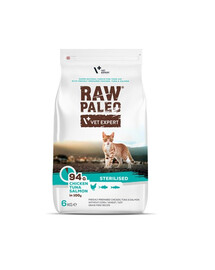 VETEXPERT Raw Paleo Sterilised Chicken&Tuna&Salmon dla kotów kastrowanych 6 kg