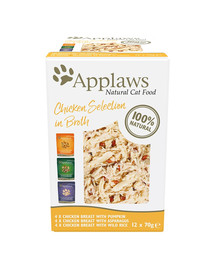 APPLAWS Cat Pouch 12 x 70 g cibo umido per gatti con pollo e zucca