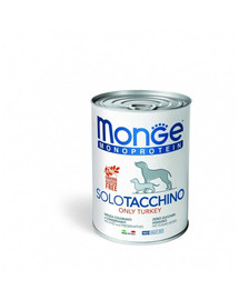 MONGE Monoprotein Solo Dog per cani Tacchino 400 g