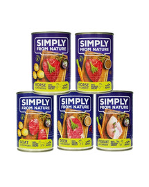 SIMPLY FROM NATURE Mokra karma dla psa mix smaków 5 x 400g
