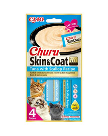 INABA Churu Skin&Coat 4x14g z tuńczykiem i przegrzebkiem dla kota