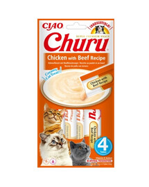 INABA Churu Chicken with beef 4x14g kurczak z wołowiną dla kota