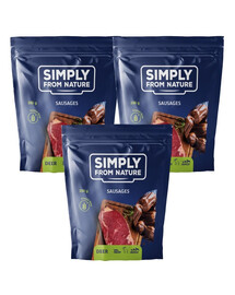 SIMPLY FROM NATURE Naturalne kiełbaski z mięsem jelenia 3 x 200 g