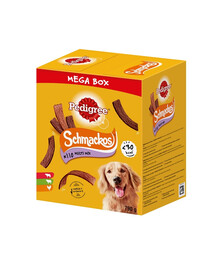 PEDIGREE Mega Box Schmackos al gusto di manzo, agnello e pollame 790 g