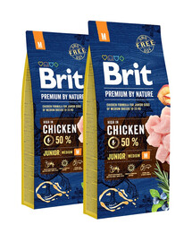BRIT Premium By Nature Chicken Junior Medium M 30kg (2 x 15kg)