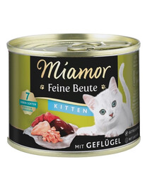 MIAMOR Feine Beute Kitten Poultry con pollame per gattini 185g