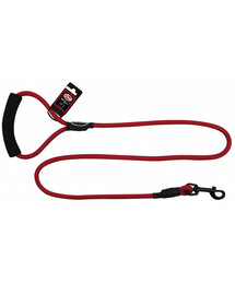 PET NOVA Smycz nylonowa z uchwytem sznur 120 cm / 1 cm czerwona