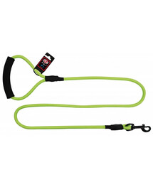 PET NOVA Smycz nylonowa z uchwytem sznur 120 cm / 1 cm jasna zielona
