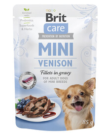 BRIT CARE Mini Adult Pouch Venison 24x85g con carne di cervo per razze piccole
