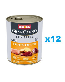 ANIMONDA Grancarno Sensitive indyk z ziemniakami 12x800 g