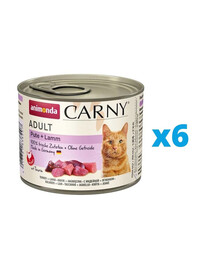 ANIMONDA Carny Adult zestaw indyk i jagnięcina 6 x 200 g