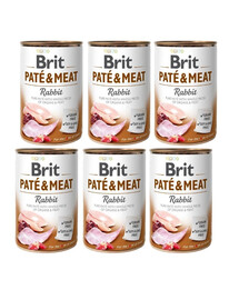 BRIT Pate&Meat rabbit 6x400 g pasztet z królikiem dla psa