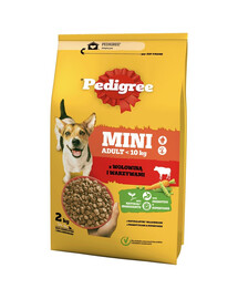 PEDIGREE Adult Mini 2 kg z wołowiną i warzywami dla psów małych ras
