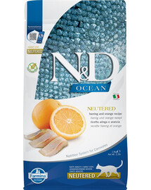 FARMINA N&D Ocean Adult Cat Neutered Herring & Orange 1.5 kg