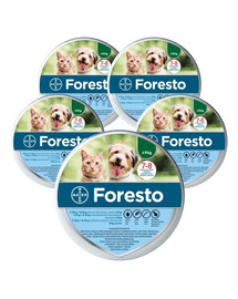 BAYER FORESTO Obroża dla kota i psa przeciw kleszczom i pchłom poniżej 8 kg zestaw 5 szt.