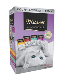 MIAMOR Ragout Royale Multibox 12 x 100 g aromi di pesce e carne in crema