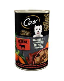 CESAR Natural Goodness ricco di manzo con carote, fagiolini ed erbe aromatiche 400g