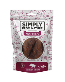 Meat Strips Mięsne paski z dziczyzną i konopiami dla psów 80 g