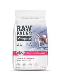 RAW PALEO Ultra Pork Medium Large Adult för hundar av medelstora och stora raser fläskkött 60g