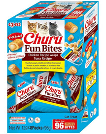 INABA Churu Cat Fun Bites Chicken with Tuna 8x12g wrap med kyckling och tonfisk för katt