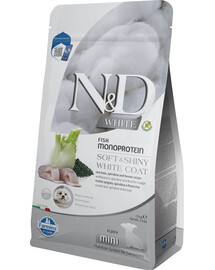 N&D White Dog Puppy Mini Sea Bass, Spirulina, Fennel 1,5 kg