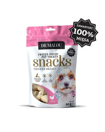DR MALOU Köttbitar 100% frystorkad kycklingbröst 50g godis för hundar