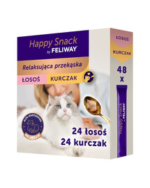 FELIWAY Happy Snack Mix Chicken and Salmon 48x15 g relaksująca przekąska dla wszystkich kotów