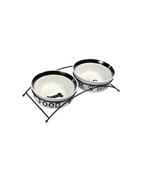 TRIXIE Set Gamelles en céramique/métal 2 x 0.25 l / 13 cm