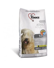 1 ST CHOICE Dog Hypoallergenic Duck Croquettes hypoallergéniques au canard pour chiens adultes 12kg