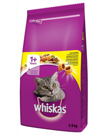 WHISKAS Adult med kyckling 3,8 kg torrfoder för katter