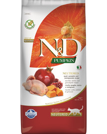 FARMINA N&D Pumpkin Cat neutered quail & pomegranate 5 kg