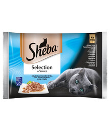 SHEBA Selection in Sauce 4 x 85 g mélange de saveurs de poisson
