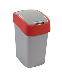 CURVER "FLIP BIN" poubelle 25 l rouge argenté