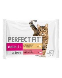 PERFECT FIT Cat Adult 1+ sachets de viande 4*85 g