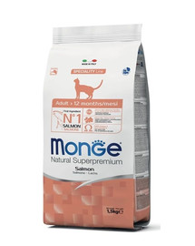 MONGE Cat Adult avec du saumon 1.5kg