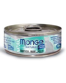 MONGE Natural Cat - Pâtée de fruits de mer et poulet - 80g