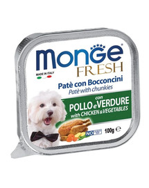 MONGE Fresh Dog - Pâtée de poulet aux légumes - 100 g
