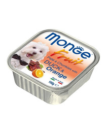 MONGE Fruit Dog - Pâtée de canard avec orange - 100g