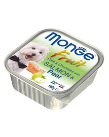 MONGE Fruit Dog - Pâtée de saumon et poires - 100 g